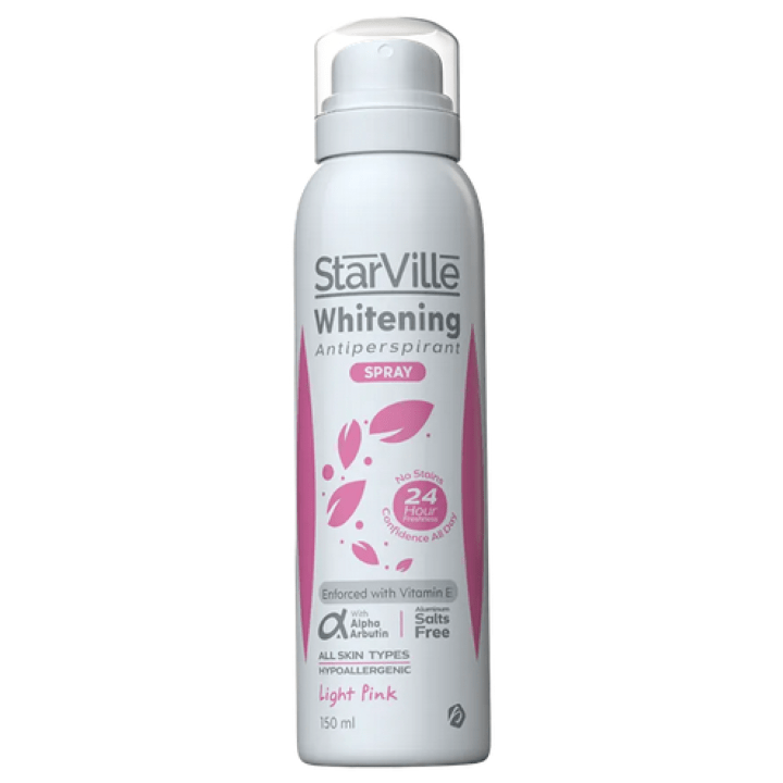ستارفيل سبراي مزيل للعرق ومفتح للبشرة (لايت بينك) 200 مل | starville whitening roll on spray light pink